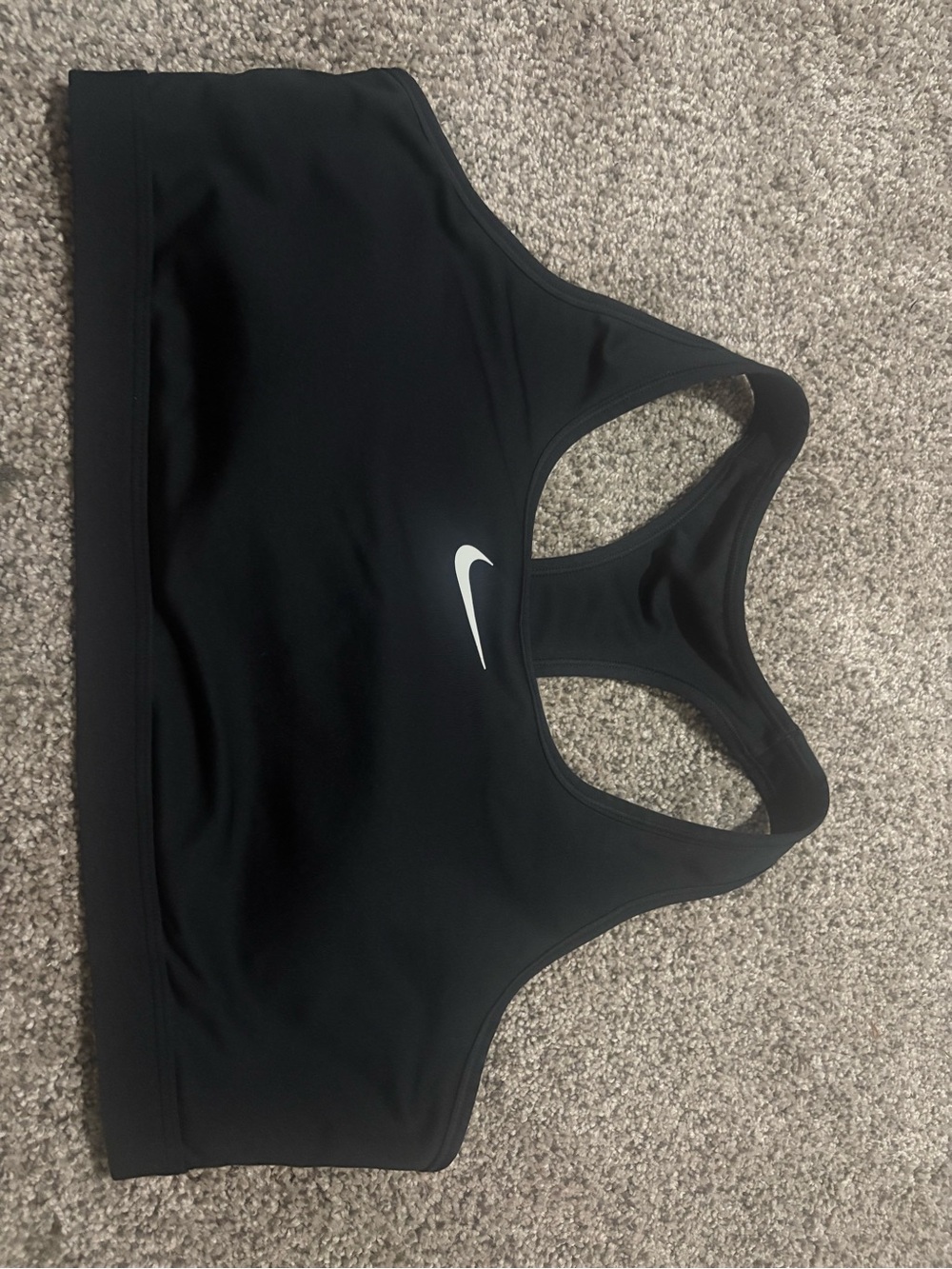 Nike Black Racerback Sports Bra with White Swoosh